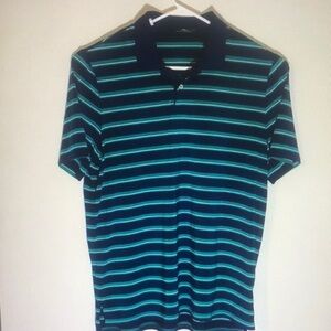 Men's Striped Polo Shirt - Black and Green